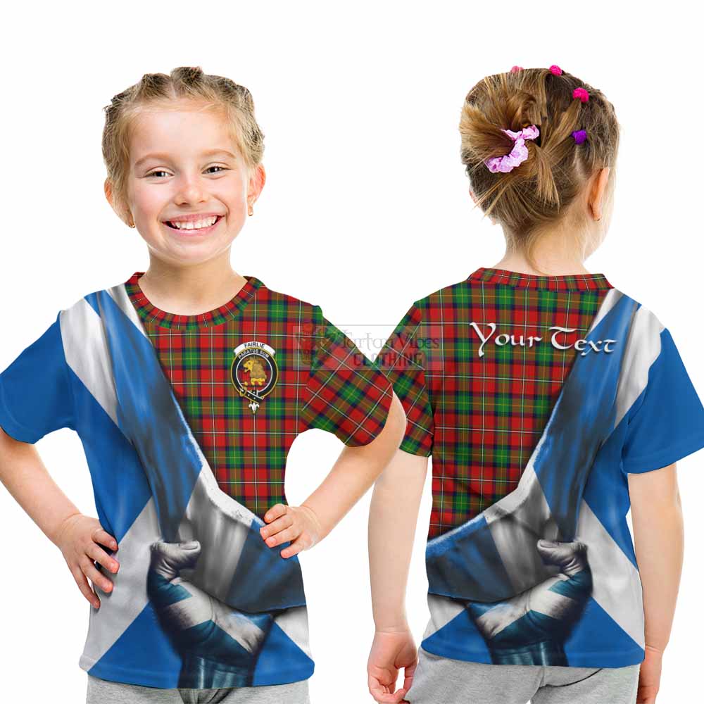 Tartan Vibes Clothing Fairlie Tartan Kid T-Shirt with Family Crest Scotland Patriotic Style