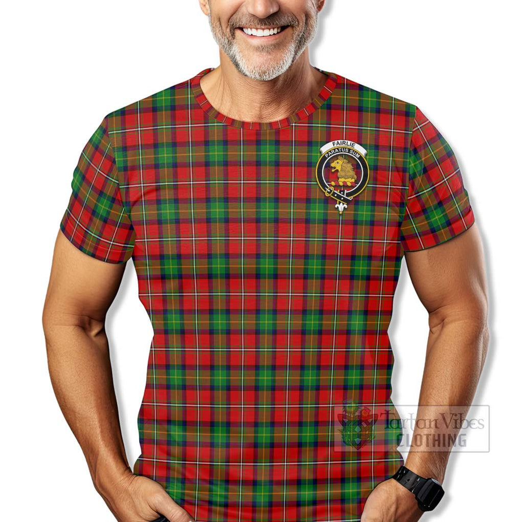 Tartan Vibes Clothing Fairlie Tartan T-Shirt with Family Crest Celtic Skull Style