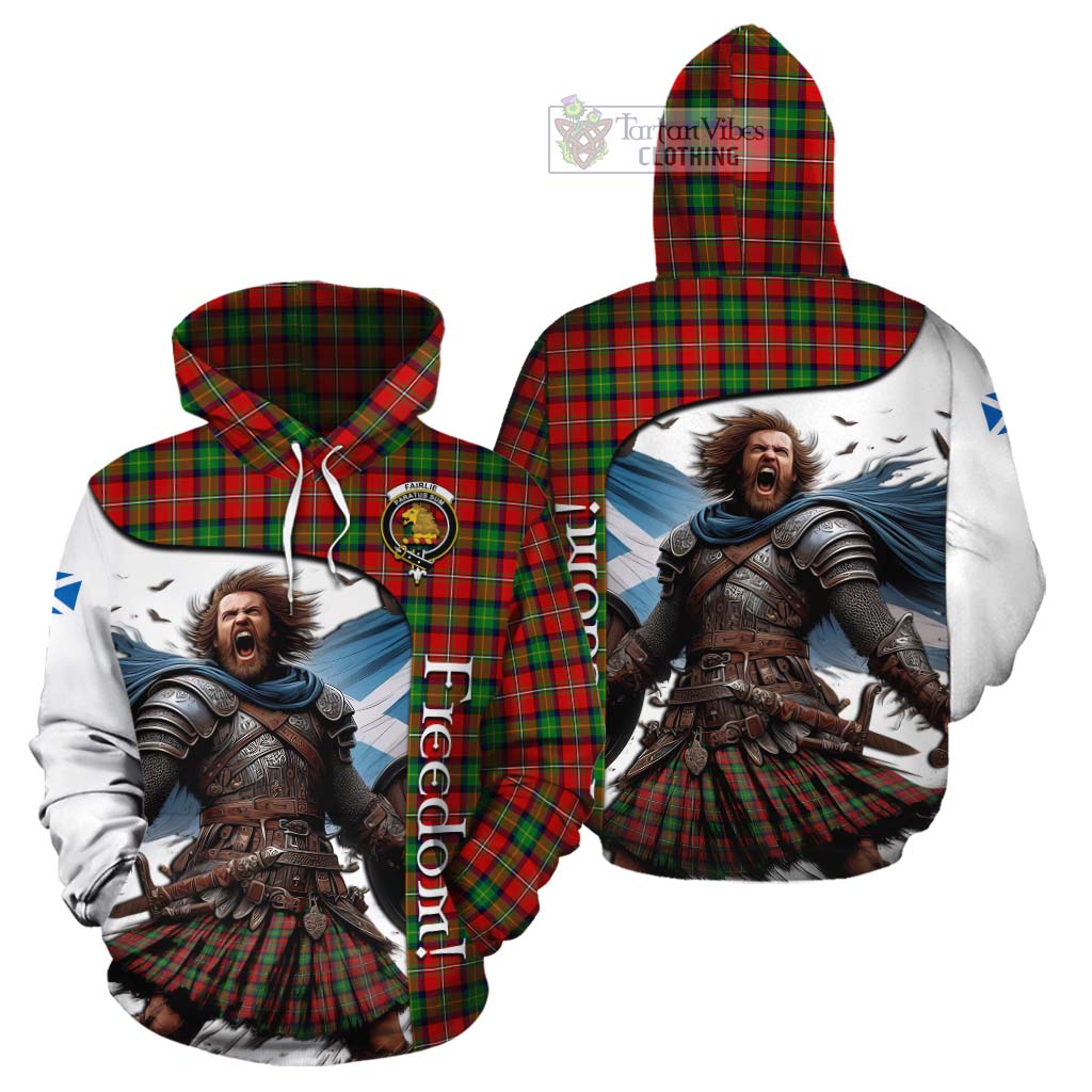 Tartan Vibes Clothing Fairlie Crest Tartan Cotton Hoodie Inspired by the Freedom of Scottish Warrior