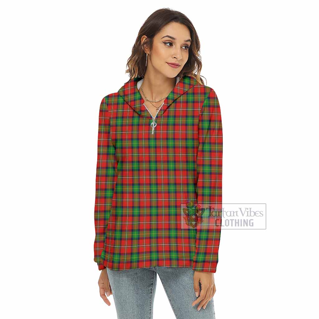Fairlie Tartan Women's Borg Fleece Hoodie with Half Zip - Tartan Vibes Clothing