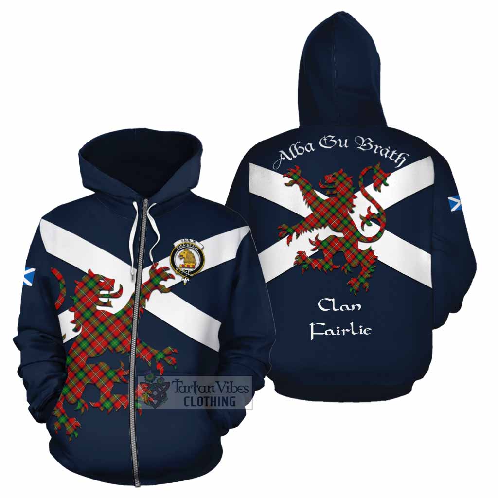 Tartan Vibes Clothing Fairlie Tartan Lion Rampant Cotton Hoodie Proudly Display Your Heritage with Alba Gu Brath and Clan Name