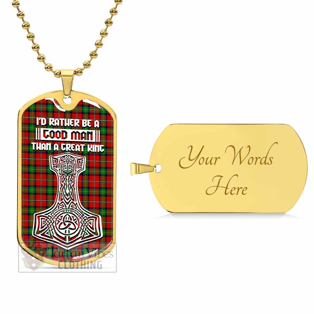 Tartan Vibes Clothing Fairlie Tartan Dog Tag Necklace Viking Mjolnir Style