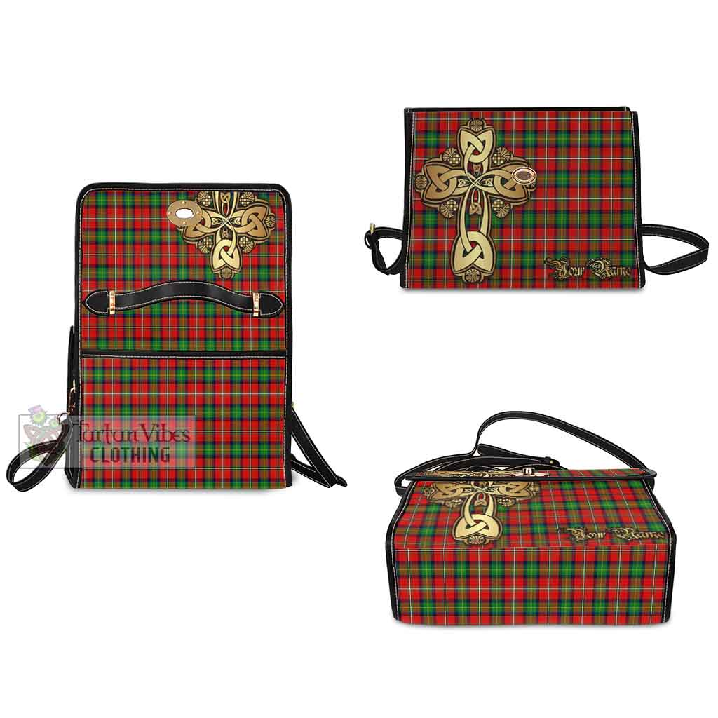 Tartan Vibes Clothing Fairlie Tartan Waterproof Canvas Bag Golden Thistle Celtic Cross Style