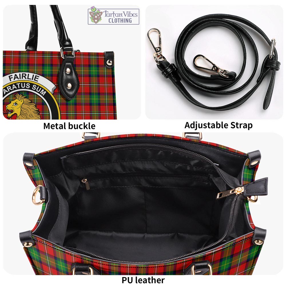 Tartan Vibes Clothing Fairlie Modern Tartan Luxury Leather Handbags with Family Crest