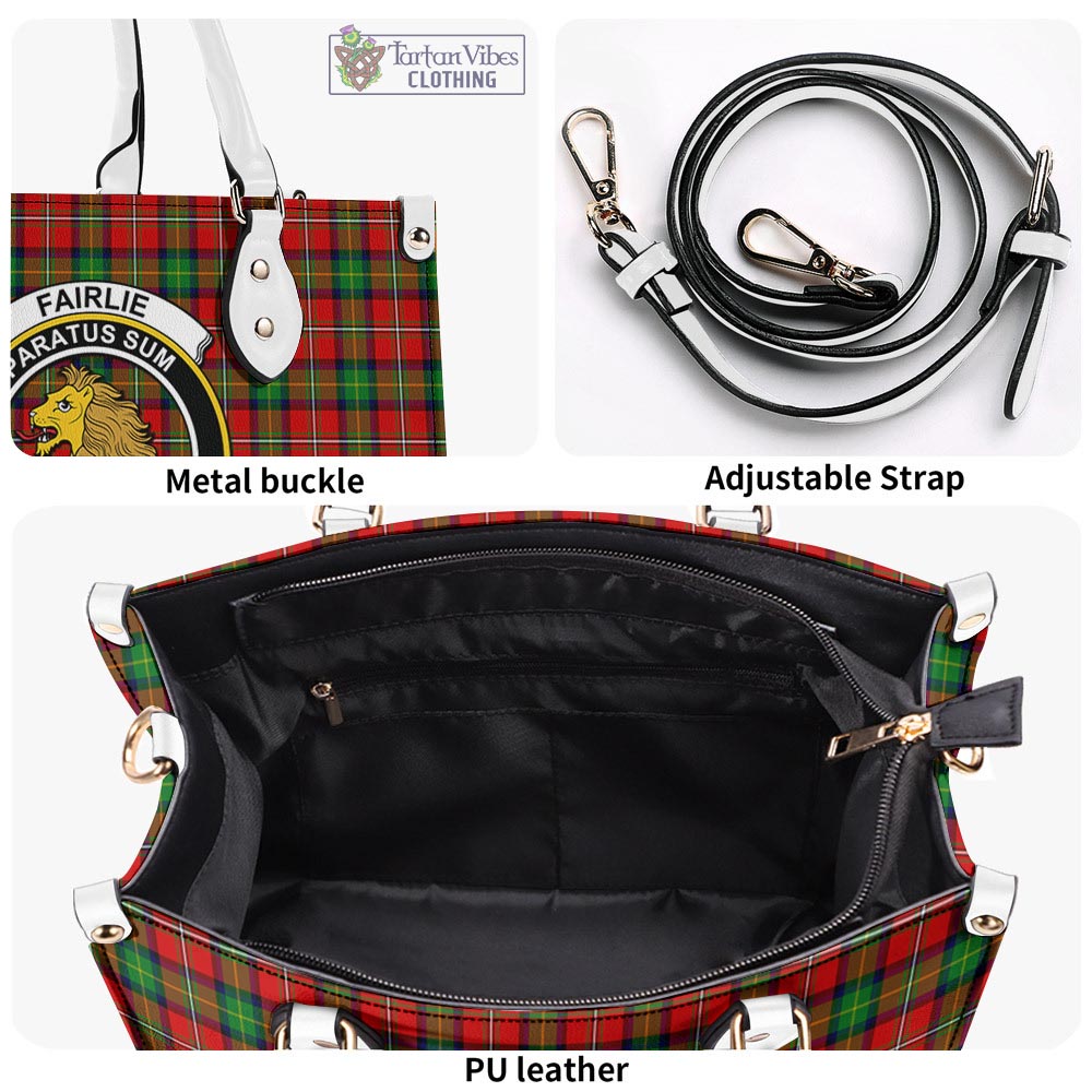 Tartan Vibes Clothing Fairlie Modern Tartan Luxury Leather Handbags with Family Crest