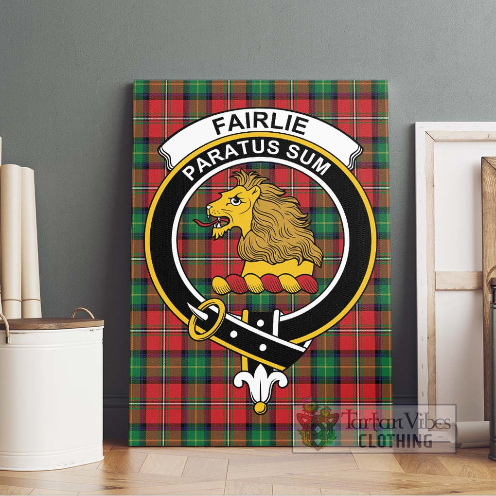 Fairlie Tartan Canvas Print Wall Art with Family Crest Without Frame - Tartan Vibes Clothing