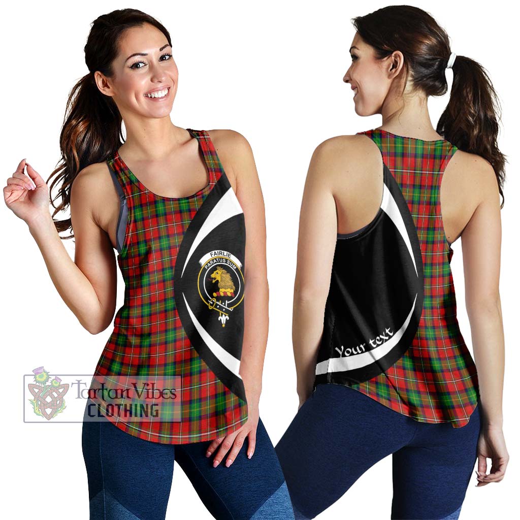 Fairlie Tartan Women's Racerback Tanks with Family Crest Circle Style 4XL - Tartan Vibes Clothing