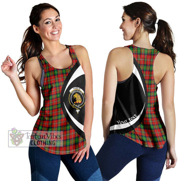 Fairlie Tartan Women's Racerback Tanks with Family Crest Circle Style