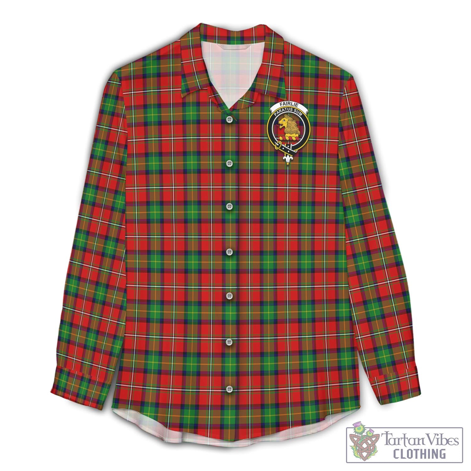 Tartan Vibes Clothing Fairlie Modern Tartan Womens Casual Shirt with Family Crest