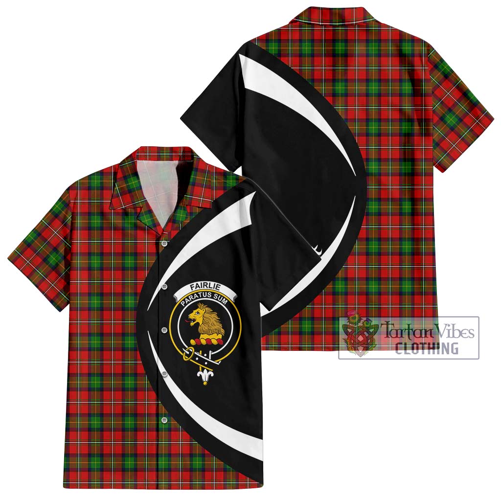 Fairlie Tartan Short Sleeve Button Up with Family Crest Circle Style Kid - Tartan Vibes Clothing