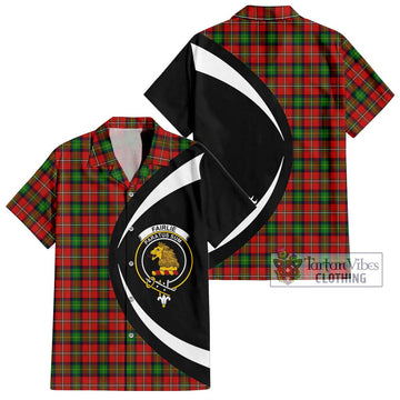 Fairlie Tartan Short Sleeve Button Up with Family Crest Circle Style