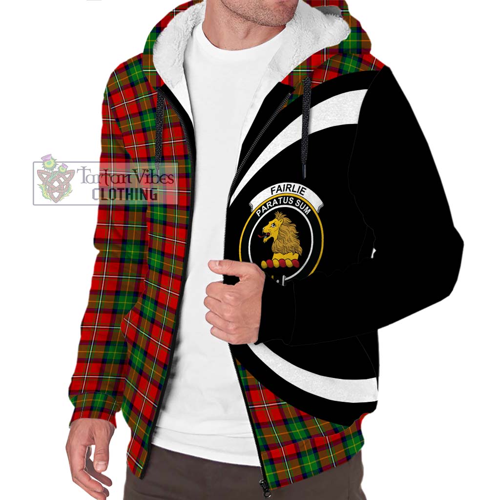 Fairlie Tartan Sherpa Hoodie with Family Crest Circle Style Unisex S - Tartan Vibes Clothing