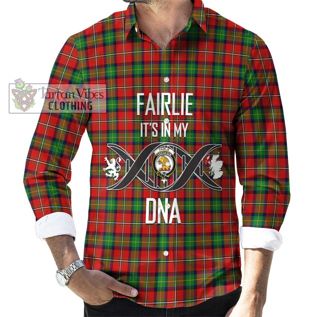 Fairlie Tartan Long Sleeve Button Shirt with Family Crest DNA In Me Style Men's Shirt S - Tartanvibesclothing Shop