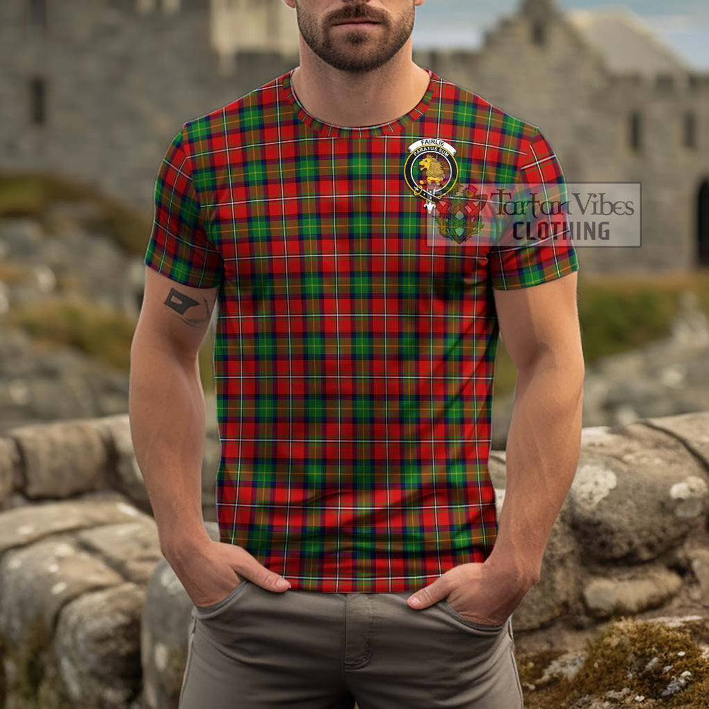 Fairlie Tartan Cotton T-Shirt with Family Crest Men's Shirt - Tartanvibesclothing Shop