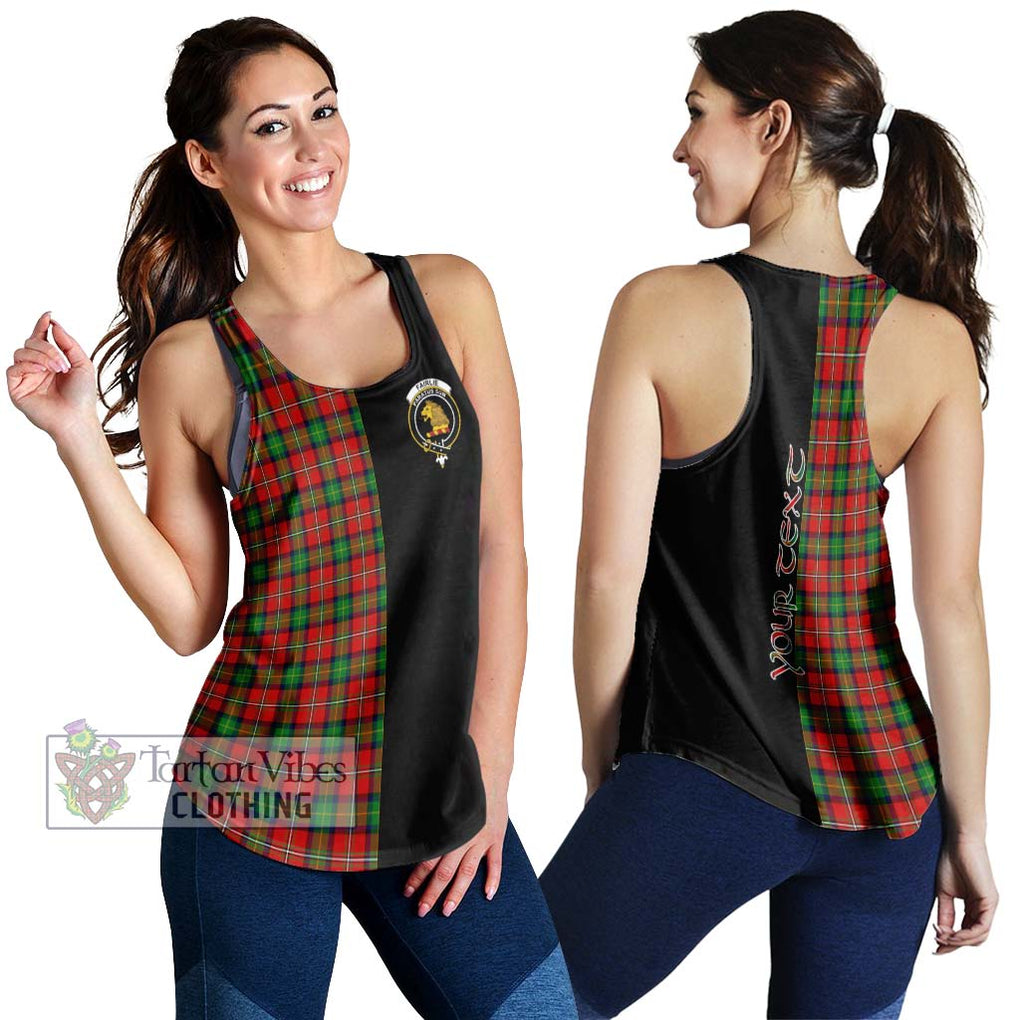 Fairlie Tartan Women's Racerback Tanks with Family Crest and Half Of Me Style 4XL - Tartanvibesclothing Shop