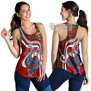 Fairlie Tartan Women's Racerback Tanks with Epic Bagpipe Style