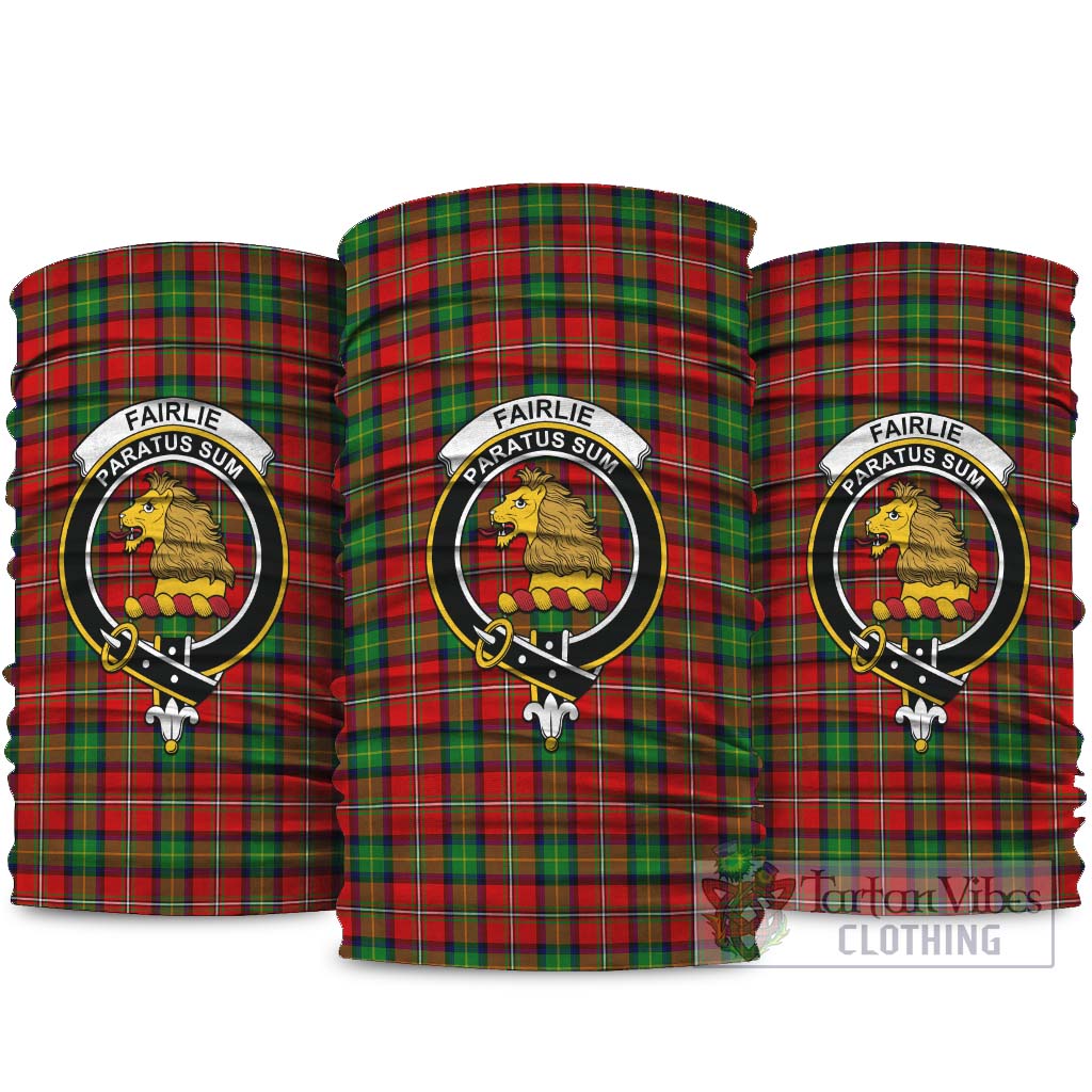 Fairlie Modern Tartan Neck Gaiters, Tartan Bandanas, Tartan Head Band with Family Crest