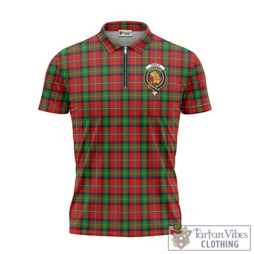 Fairlie Tartan Zipper Polo Shirt with Family Crest