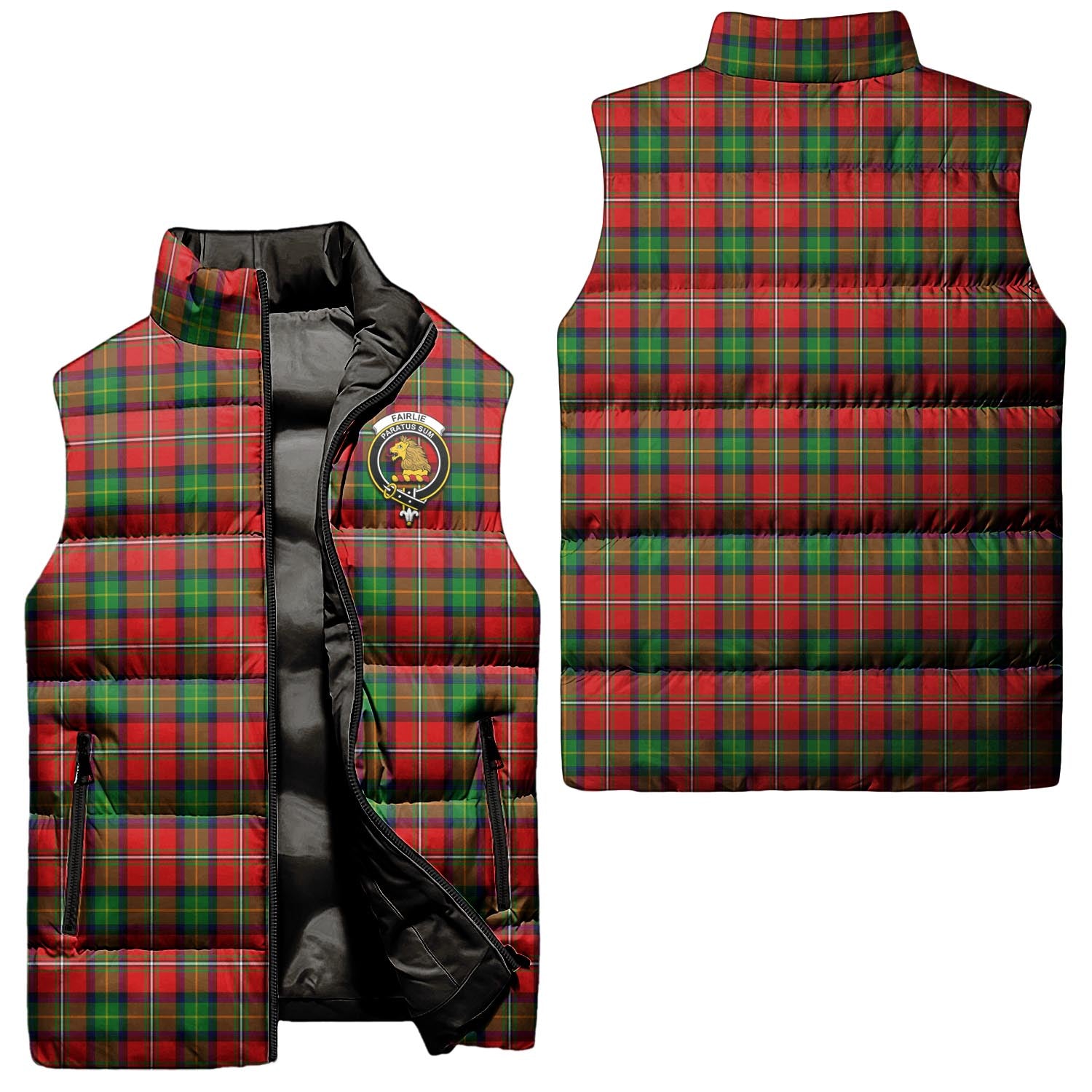 Fairlie Modern Tartan Sleeveless Puffer Jacket with Family Crest Unisex - Tartanvibesclothing