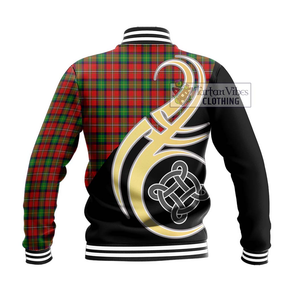 Fairlie Tartan Baseball Jacket with Family Crest and Celtic Symbol Style - Tartan Vibes Clothing