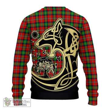 Fairlie Tartan Ugly Sweater with Family Crest Celtic Wolf Style