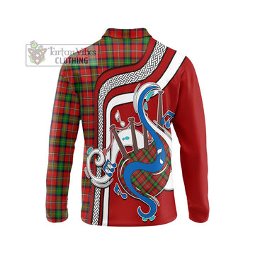 Fairlie Tartan Long Sleeve Polo Shirt with Epic Bagpipe Style