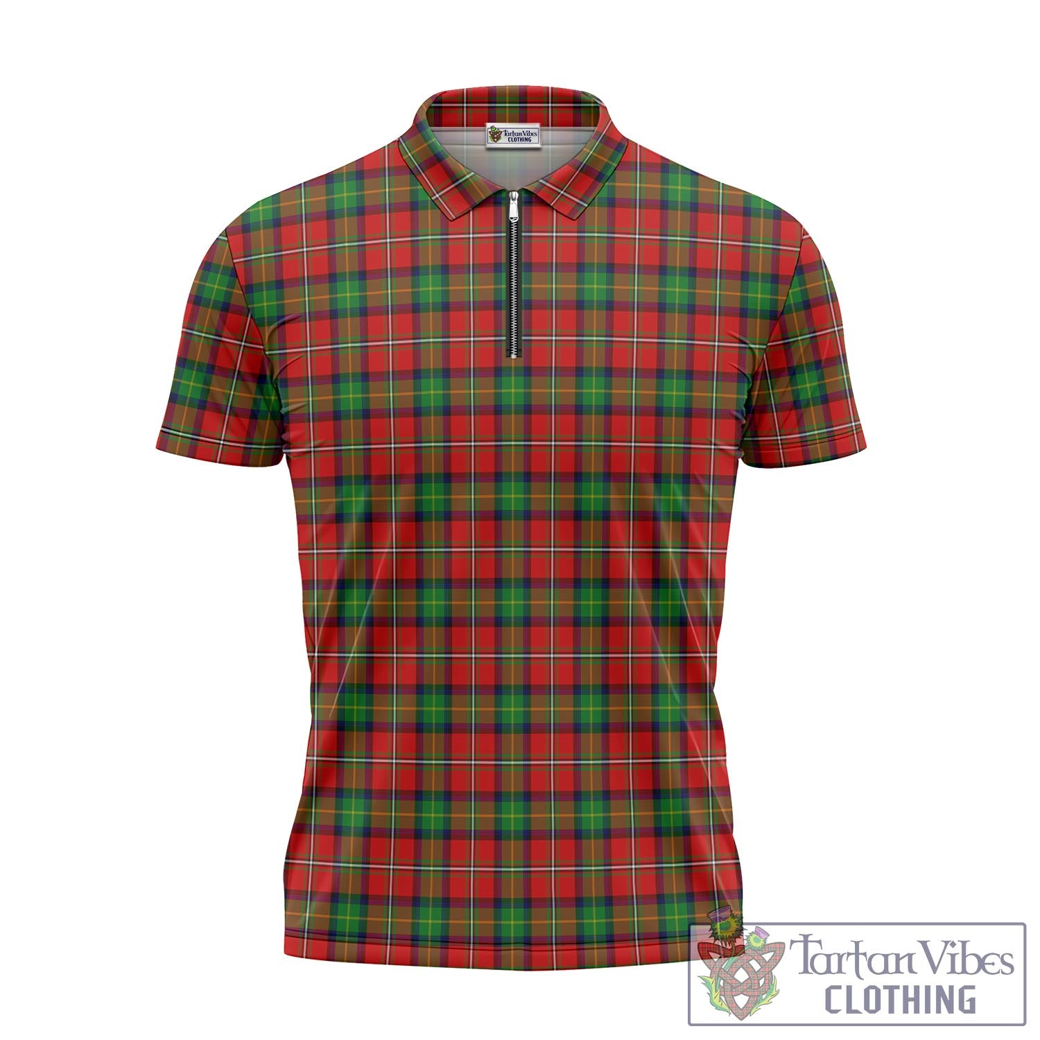 Tartan Vibes Clothing Fairlie Modern Tartan Zipper Polo Shirt