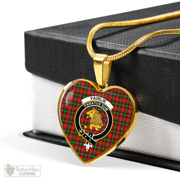 Fairlie Tartan Heart Necklace with Family Crest