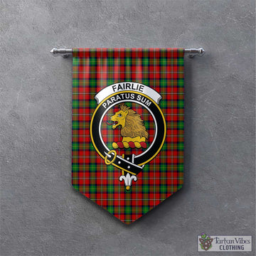 Fairlie Tartan Gonfalon, Tartan Banner with Family Crest