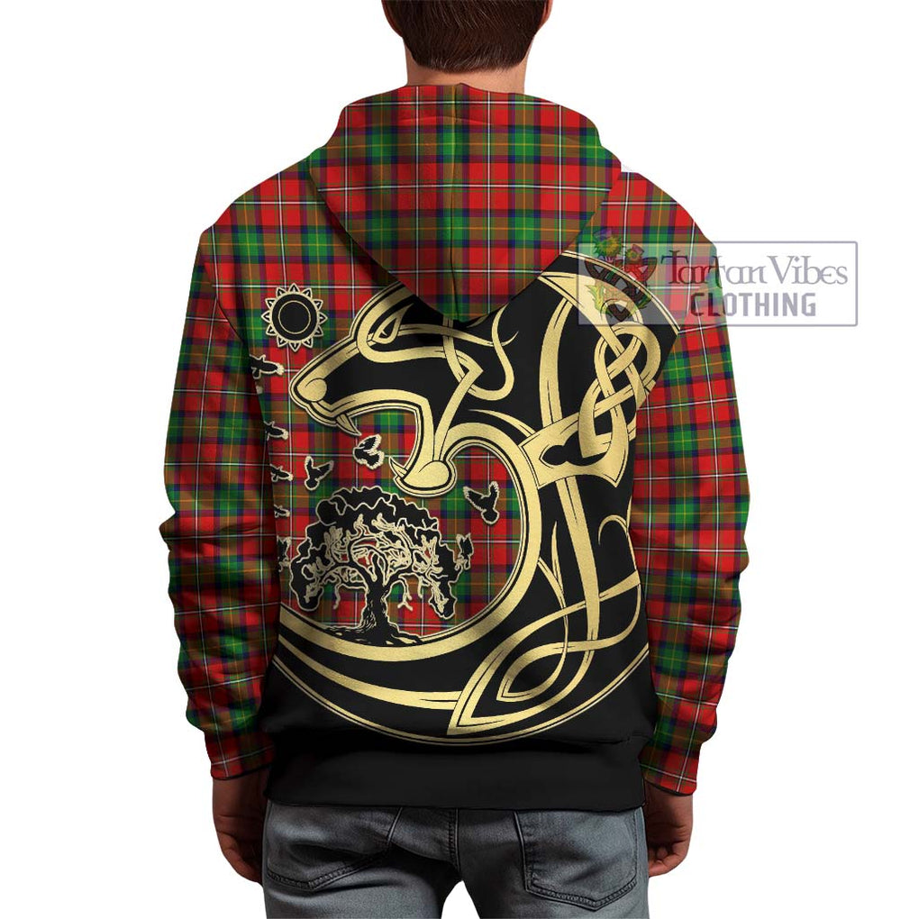 Fairlie Tartan Hoodie with Family Crest Celtic Wolf Style - Tartan Vibes Clothing