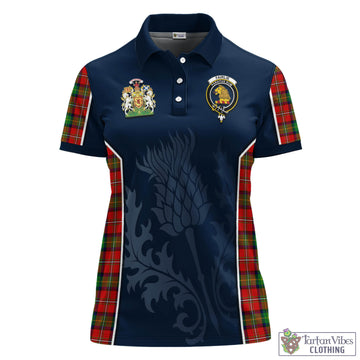 Fairlie Tartan Women's Polo Shirt with Family Crest and Scottish Thistle Vibes Sport Style