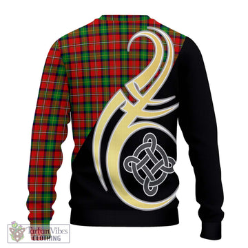 Fairlie Tartan Ugly Sweater with Family Crest and Celtic Symbol Style