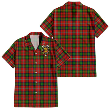 Fairlie Tartan Short Sleeve Button Down Shirt with Family Crest