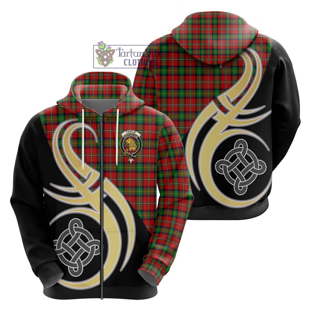 Fairlie Tartan Hoodie with Family Crest and Celtic Symbol Style - Tartan Vibes Clothing