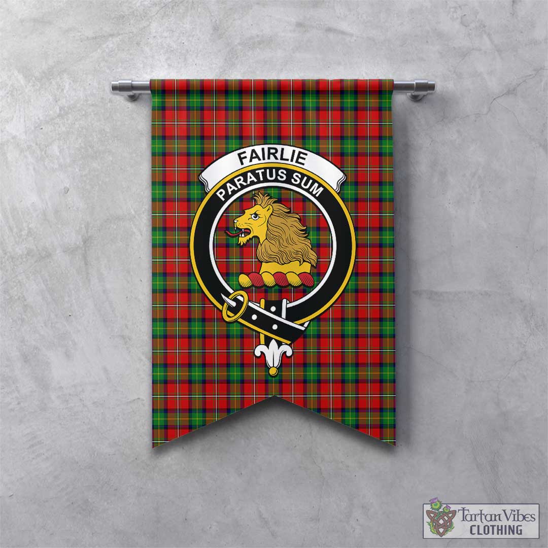 Tartan Vibes Clothing Fairlie Modern Tartan Gonfalon, Tartan Banner with Family Crest