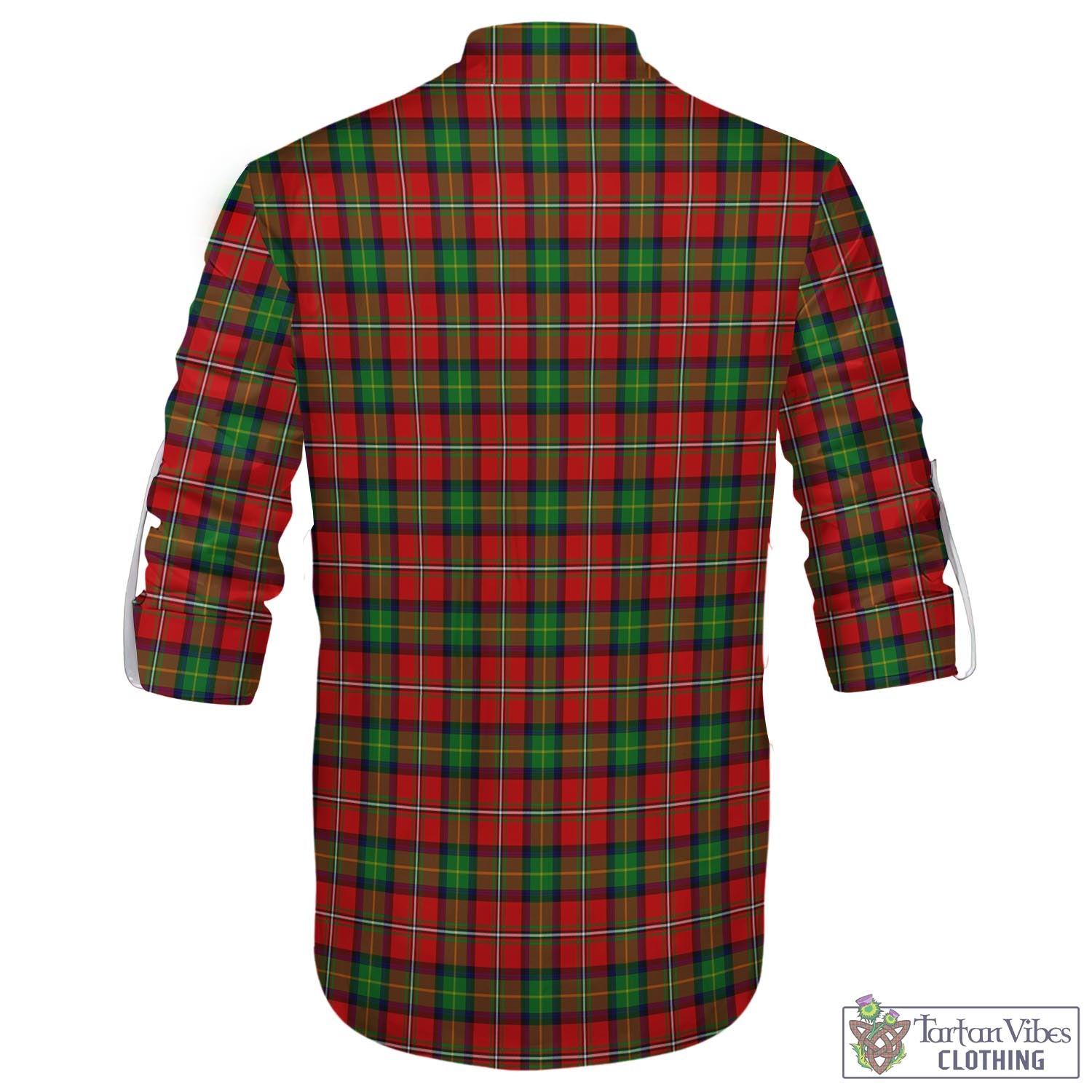 Tartan Vibes Clothing Fairlie Modern Tartan Men's Scottish Traditional Jacobite Ghillie Kilt Shirt with Family Crest