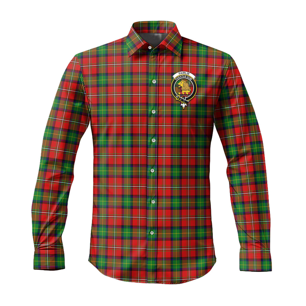 Fairlie Tartan Long Sleeve Button Up Shirt with Family Crest Men's Shirt - Tartan Vibes Clothing
