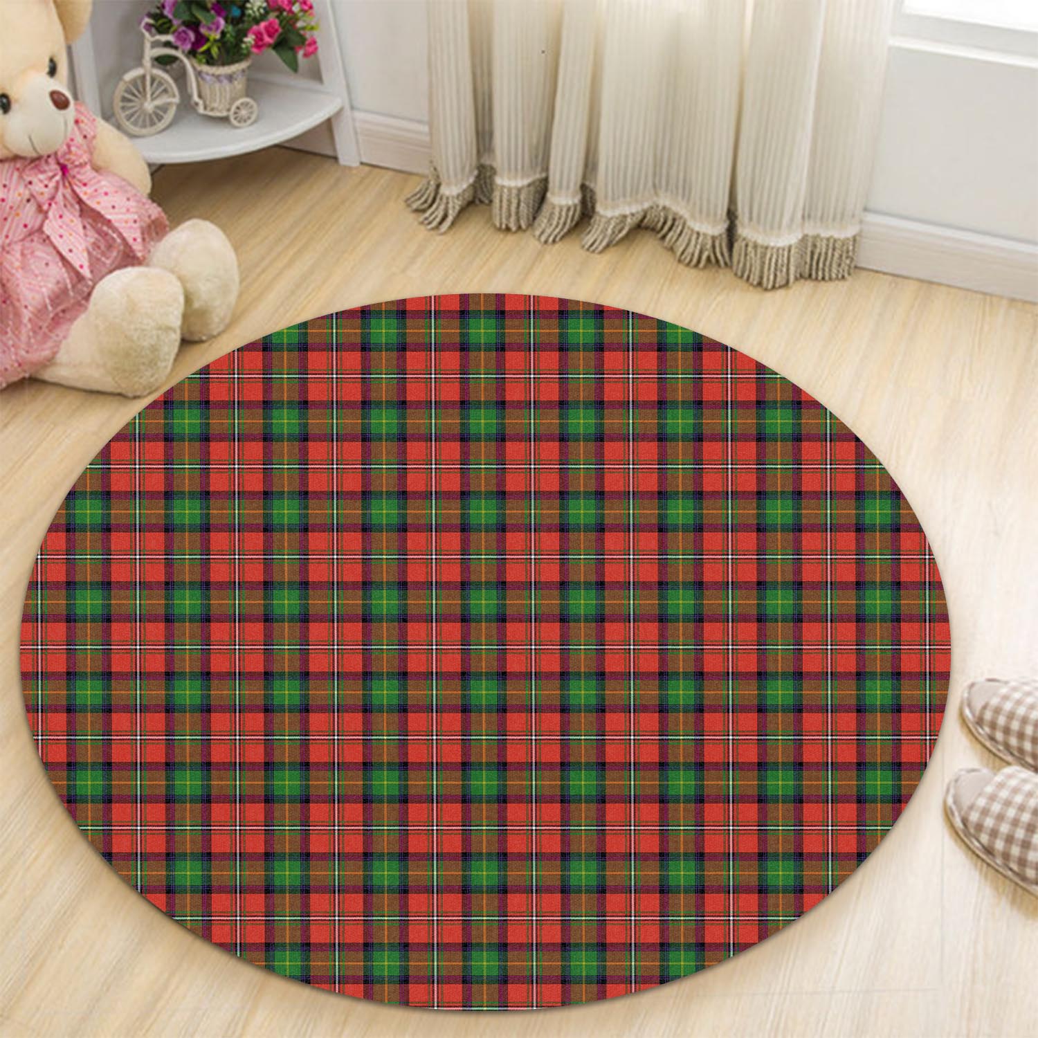 Fairlie Modern Tartan Round Rug - Tartanvibesclothing