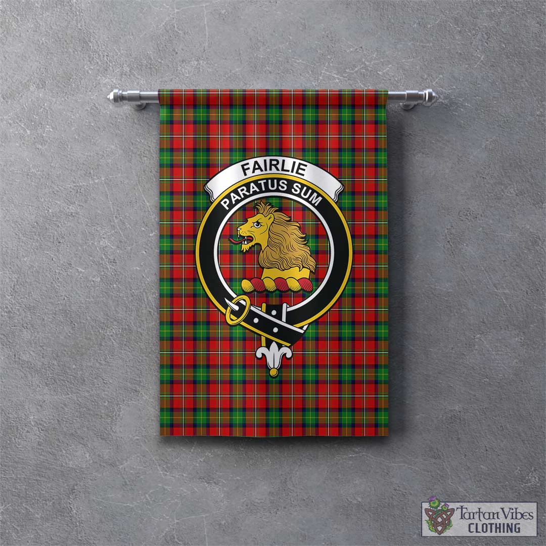 Tartan Vibes Clothing Fairlie Modern Tartan Gonfalon, Tartan Banner with Family Crest