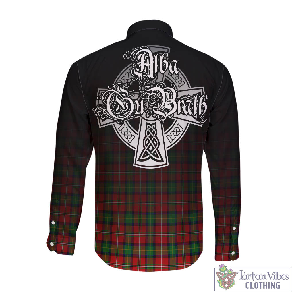 Tartan Vibes Clothing Fairlie Modern Tartan Long Sleeve Button Up Featuring Alba Gu Brath Family Crest Celtic Inspired