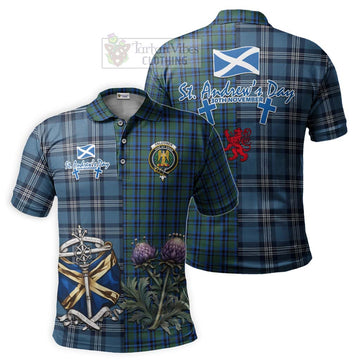 Falconer Tartan Polo Shirt Happy St. Andrew's Day Half Tartan Style