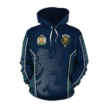 Falconer Tartan Cotton Hoodie with Family Crest and Lion Rampant Vibes Sport Style