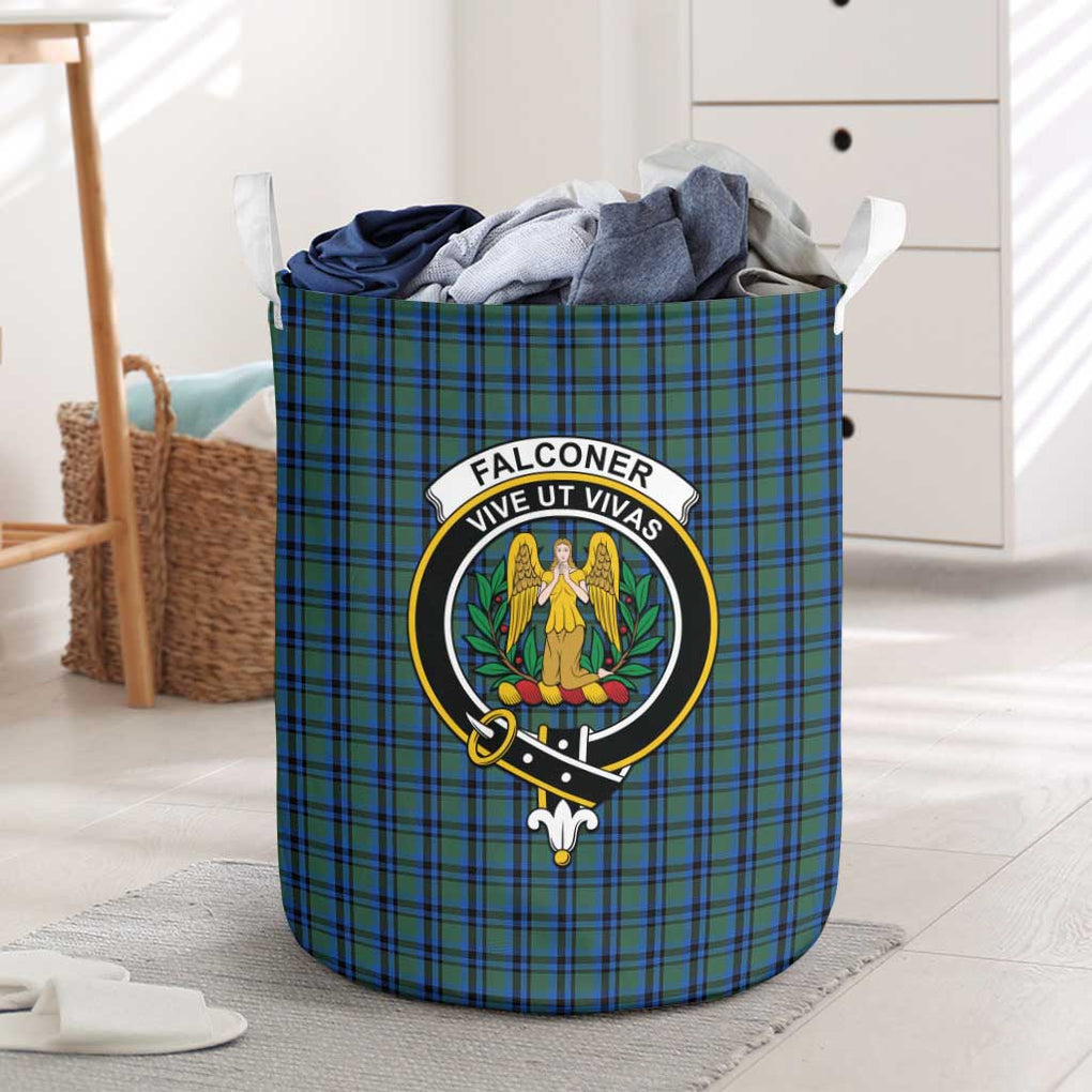 Falconer Tartan Laundry Basket with Family Crest One Size - Tartanvibesclothing Shop