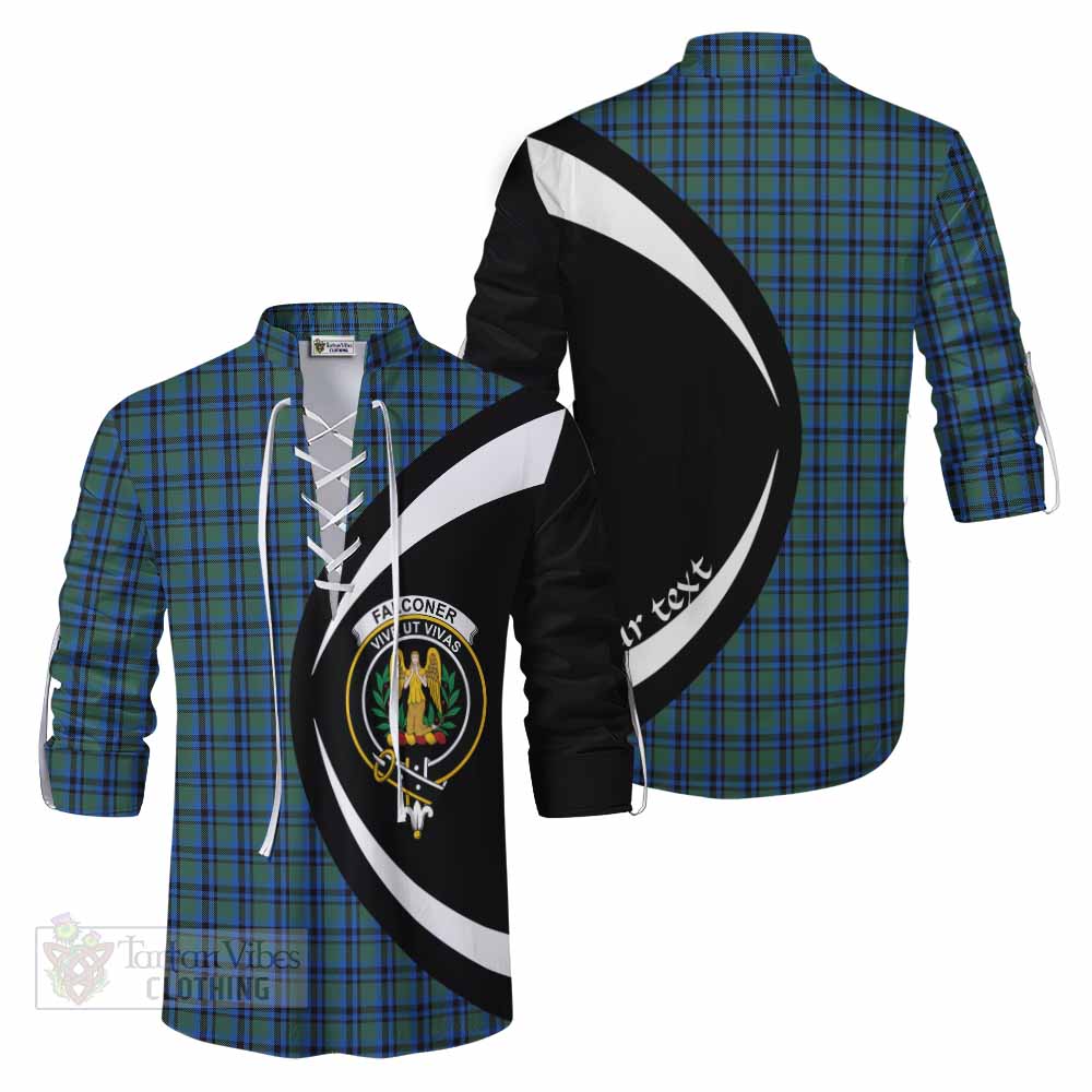 Tartan Vibes Clothing Falconer Tartan Ghillie Kilt Shirt with Family Crest Circle Style