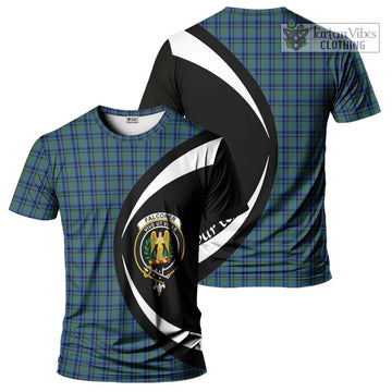 Falconer Tartan T-Shirt with Family Crest Circle Style