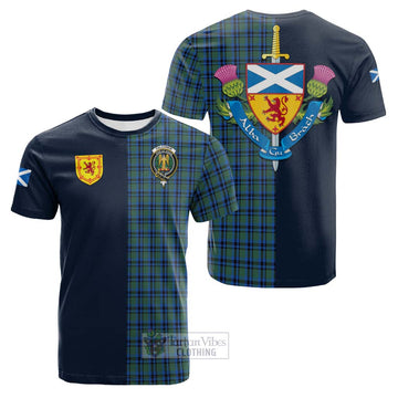 Falconer Tartan Cotton T-shirt with Scottish Lion Royal Arm Half Style