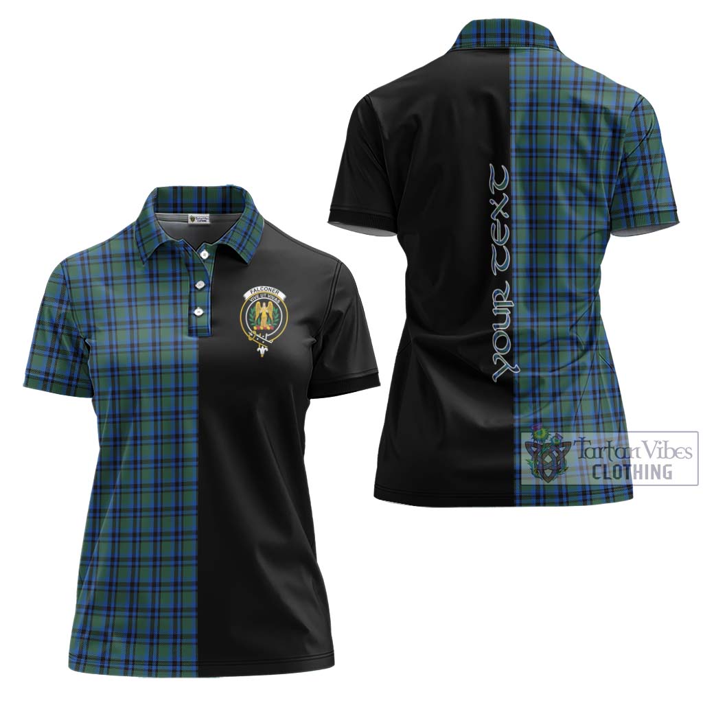 Tartan Vibes Clothing Falconer Tartan Women's Polo Shirt with Family Crest and Half Of Me Style