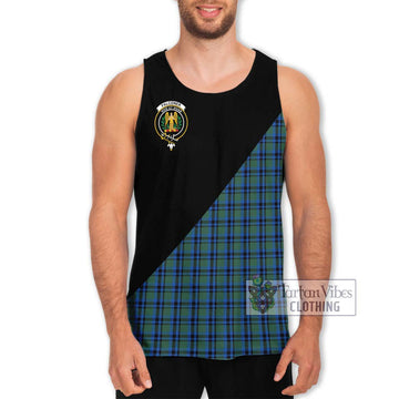 Falconer Tartan Men's Tank Top with Family Crest and Military Logo Style