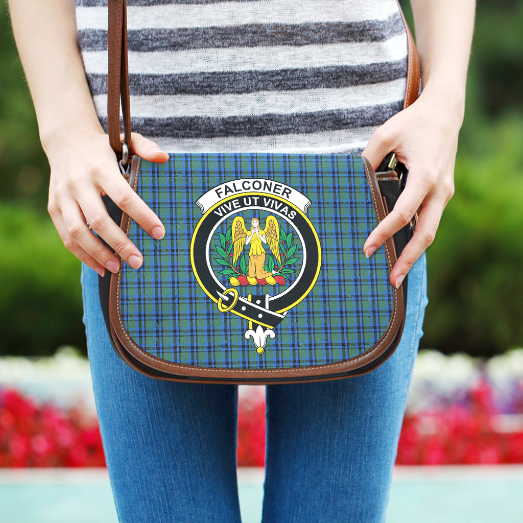 Falconer Tartan Saddle Bag with Family Crest One Size - Tartan Vibes Clothing