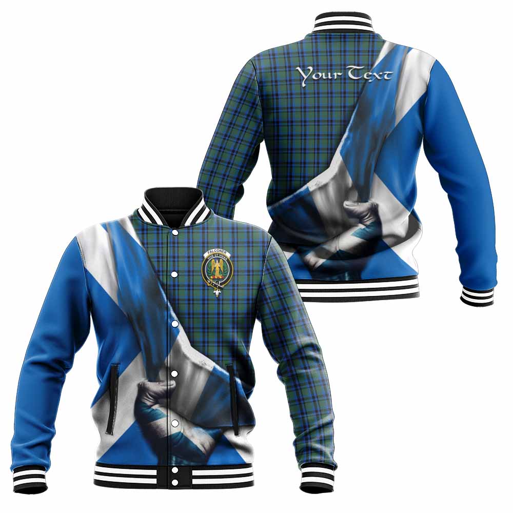 Tartan Vibes Clothing Falconer Tartan Baseball Jacket with Family Crest Scotland Patriotic Style